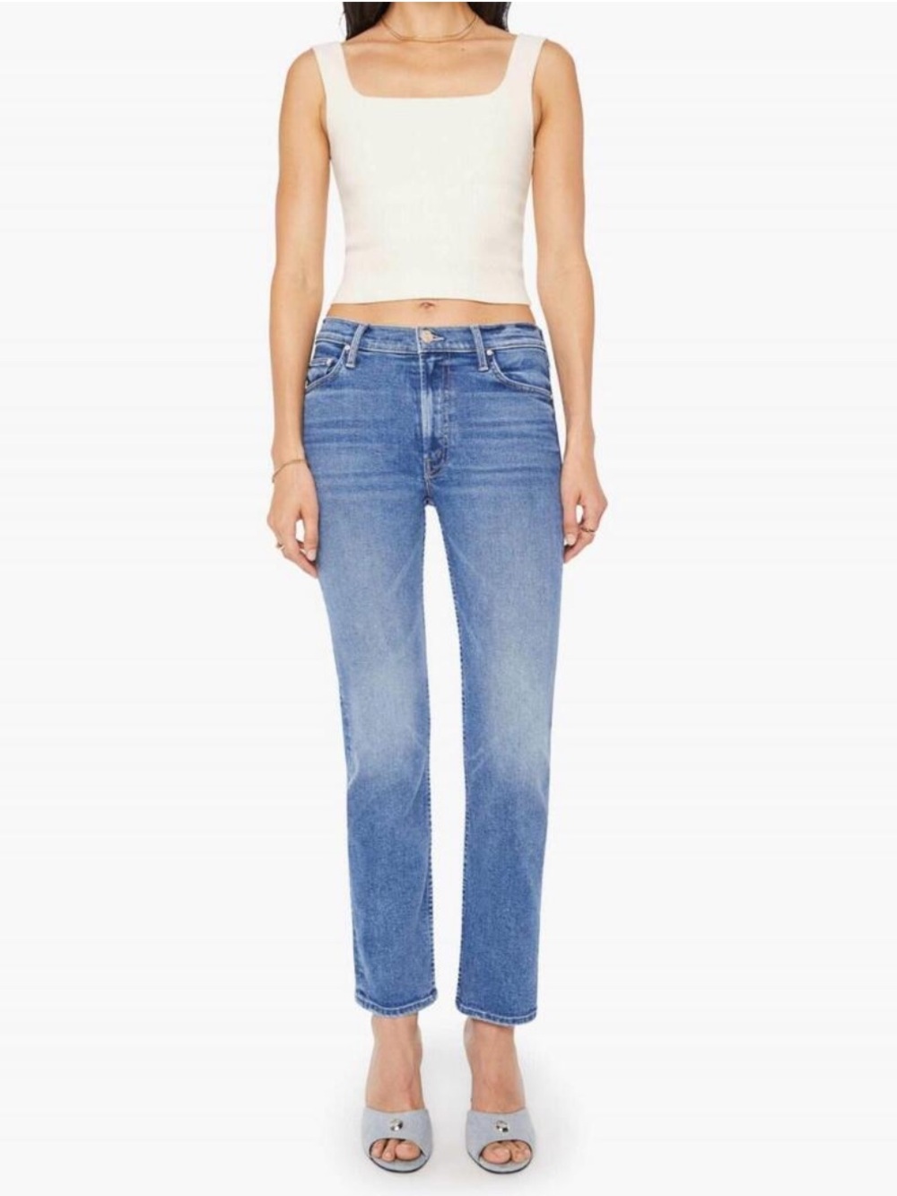 MOTHER Mid-Rise Rider Hover Jean in Swing and a Miss Size 24